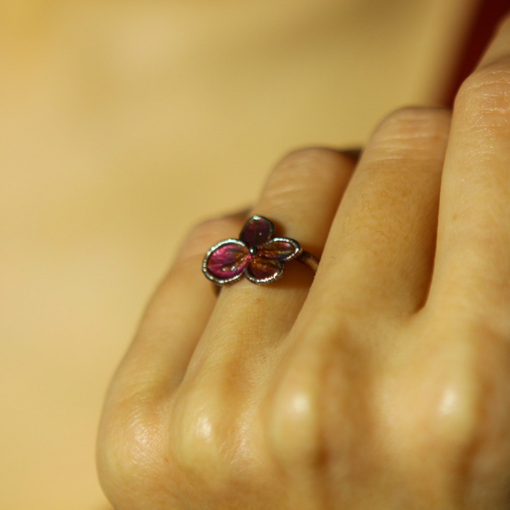 Ring in silver, Hydrangea , фото 4