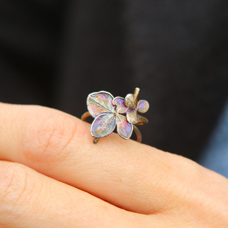 Cuff in silver, Hydrangea, фото 2