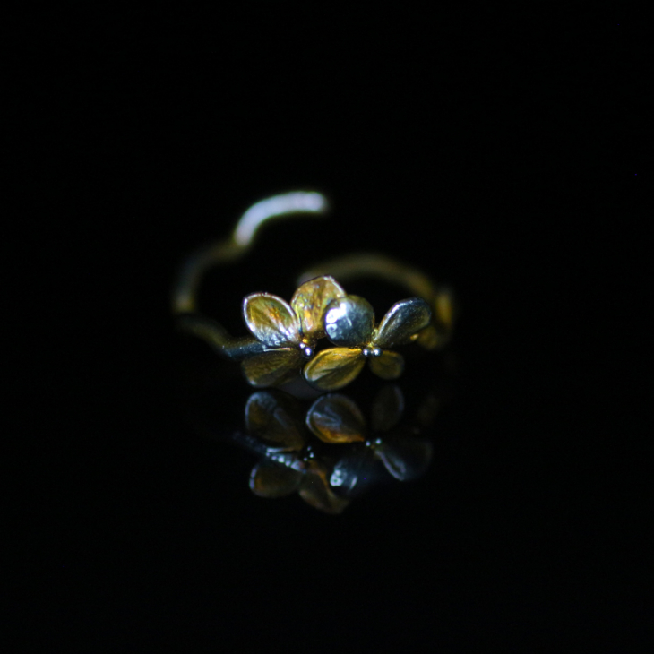 Ring in silver, Hydrangea , фото 3