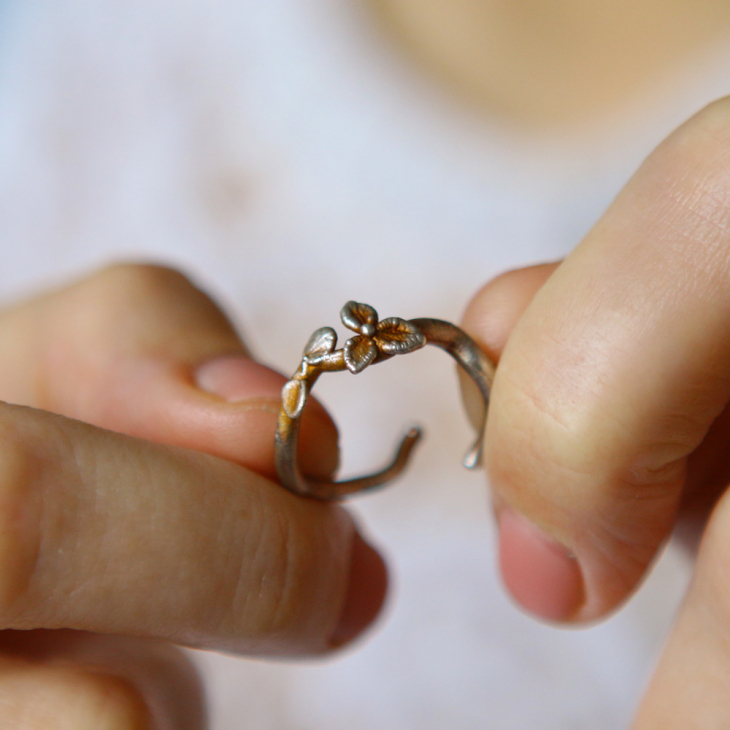 Ring in silver, Hydrangea , фото 2