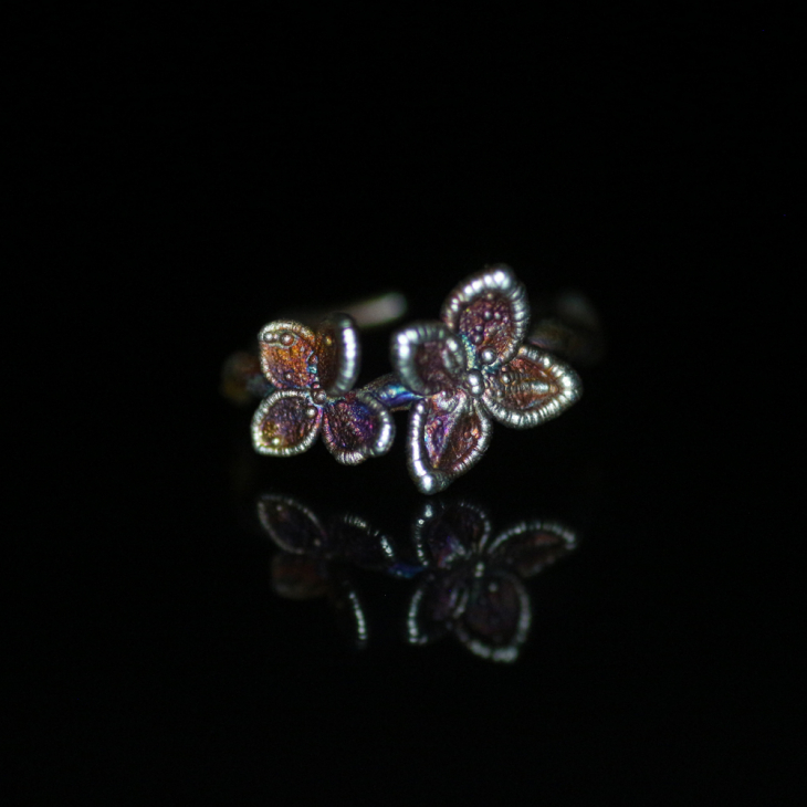 Ring in silver, Hydrangea , фото 5