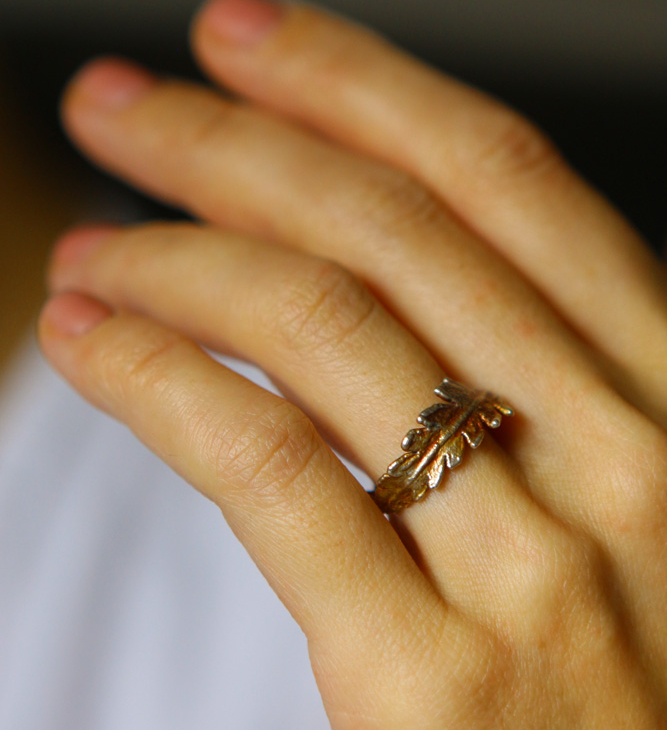Fern leaf ring in silver , фото 1