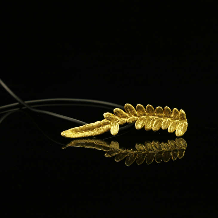 Кулон в золоте Fern Flower, Папоротник, фото 1