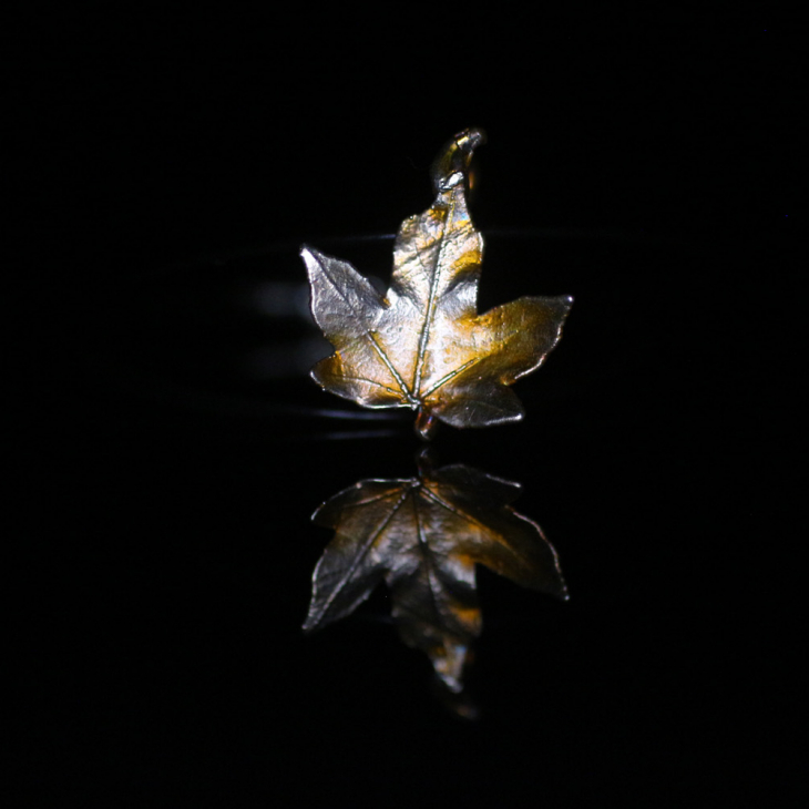 Maple pendant in colored silver, фото 1