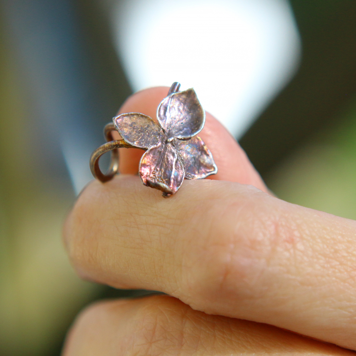 Cuff in silver, Hydrangea , фото 2