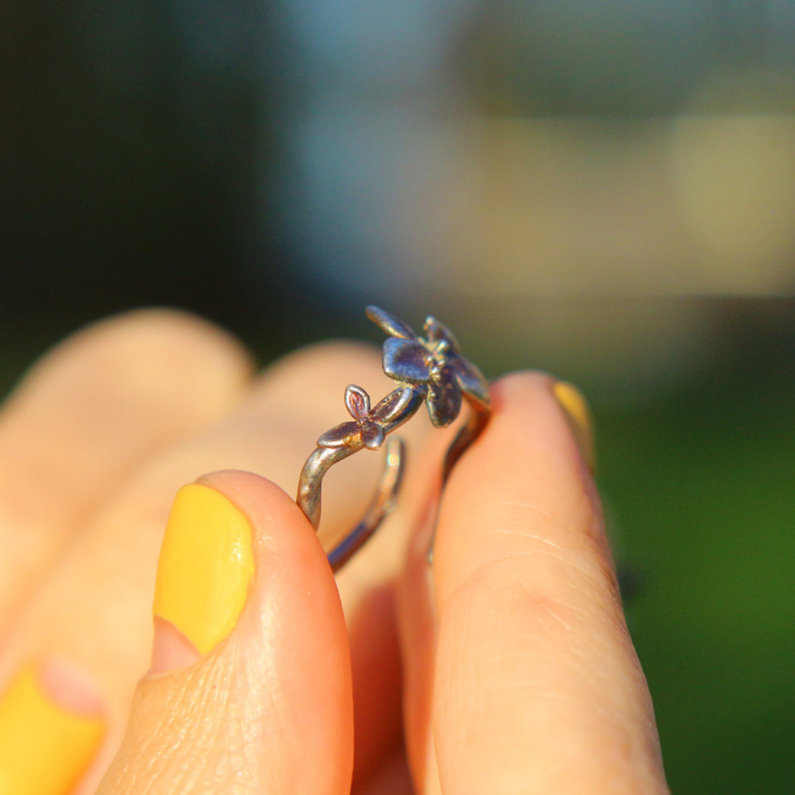 Rings in silver, Hydrangea , фото 2