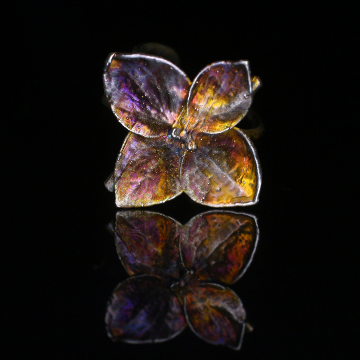 Cuff in silver, Hydrangea , фото 3