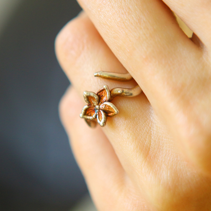 Ring in silver, Hydrangea , фото 2
