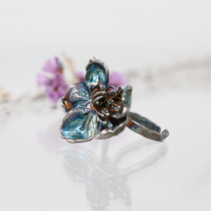 Кольцо в серебре Fleur de Magique, Вишня, фото 1