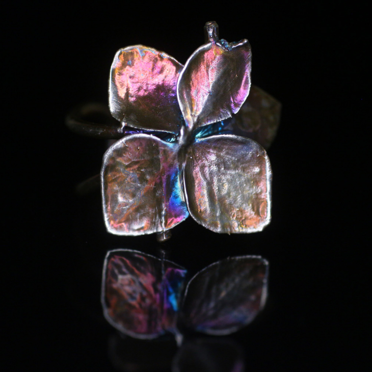 Cuff in silver, Hydrangea , фото 3