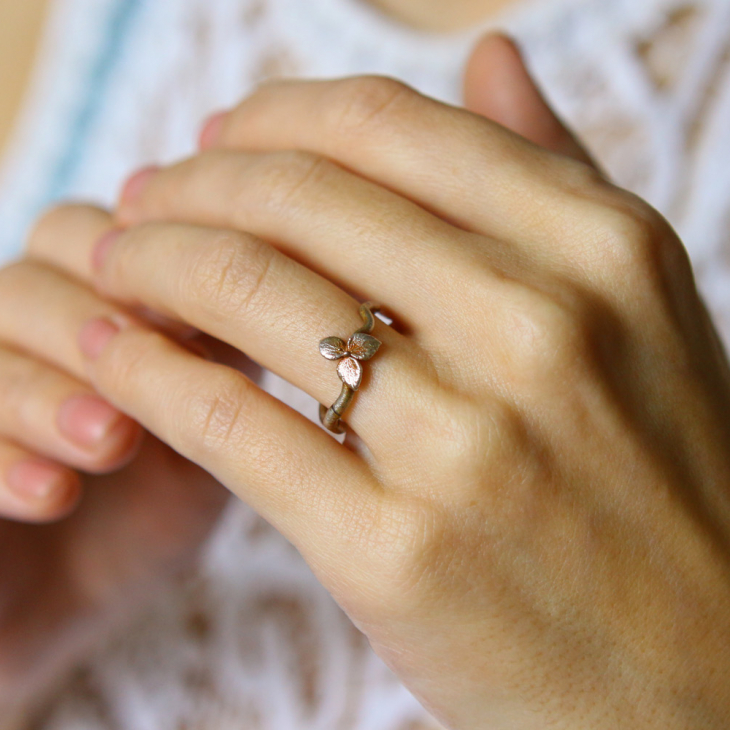 Ring in silver, Hydrangea , фото 1