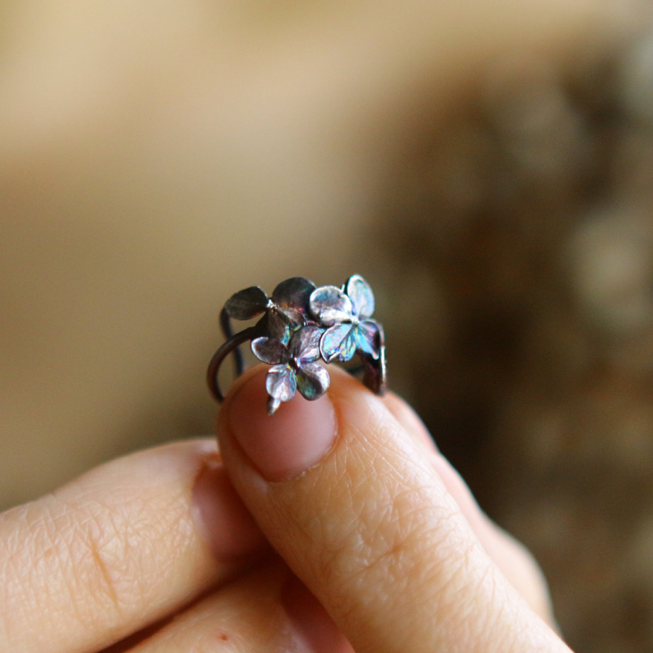Cuff in silver, Hydrangea, фото 2