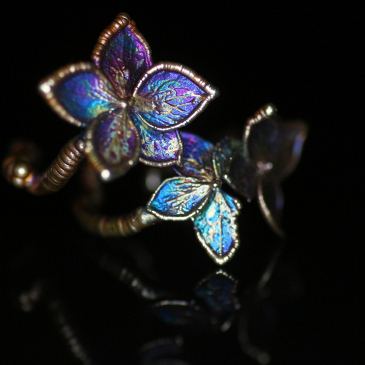 Ring in silver, Hydrangea , фото 7