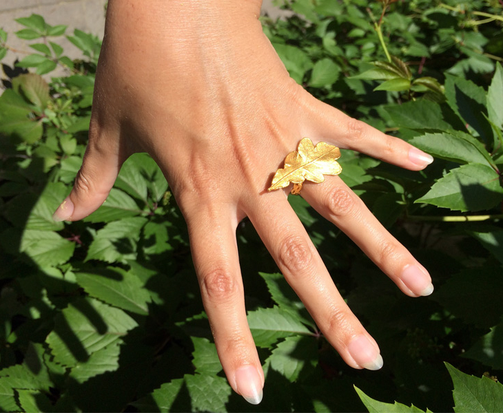 Кольцо в золоте Love Alchemy, Дуб, фото 3