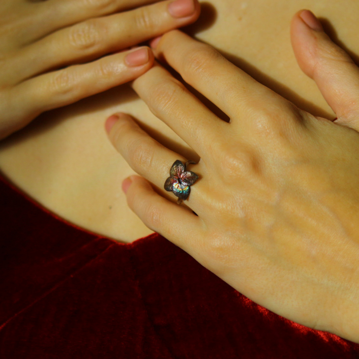 Ring in silver, Hydrangea , фото 3