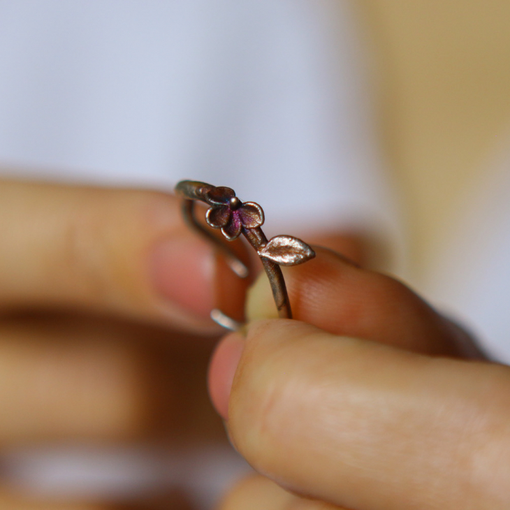 Ring in silver, Hydrangea , фото 4