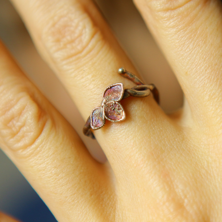 Ring in silver, Hydrangea , фото 2