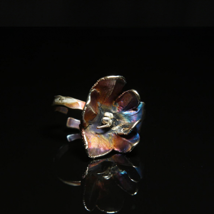 Кольцо в серебре Fleur de Magique, Фиалка, фото 2