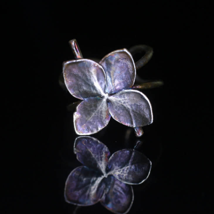 Cuff in silver, Hydrangea , фото 4