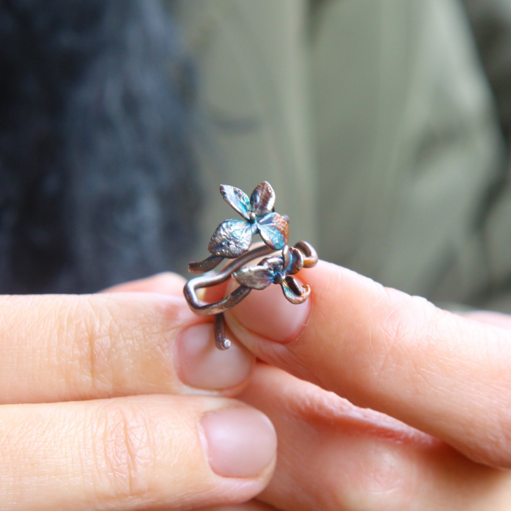 Ring in silver, Hydrangea , фото 3