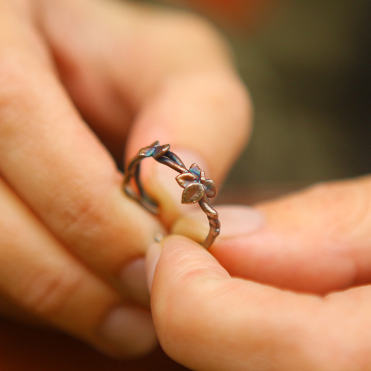 Ring in silver, Hydrangea , фото 3