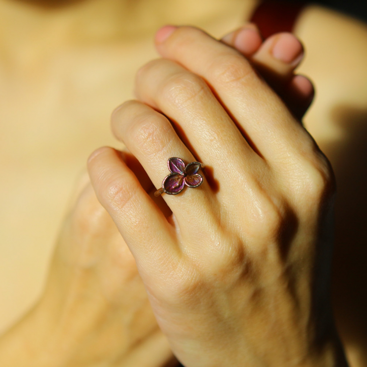 Ring in silver, Hydrangea , фото 2