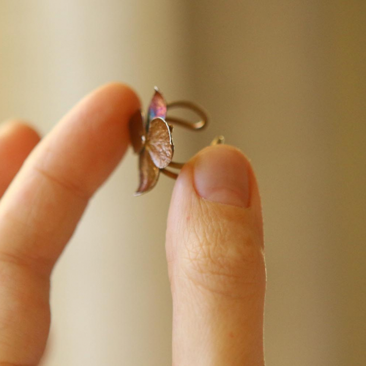 Cuff in silver, Hydrangea, фото 2