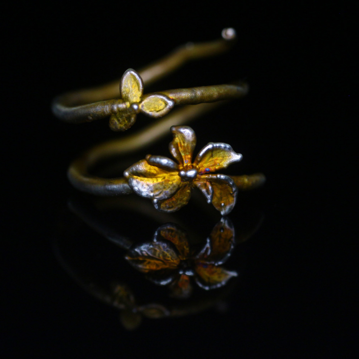 Rings in silver, Hydrangea , фото 1