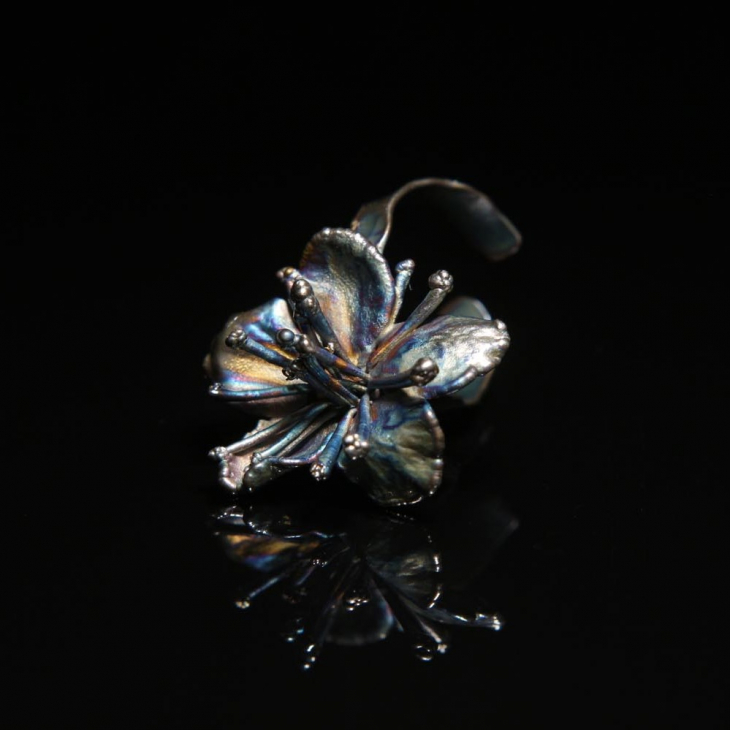 Кольцо в серебре Fleur de Magique, Абрикос, фото 2