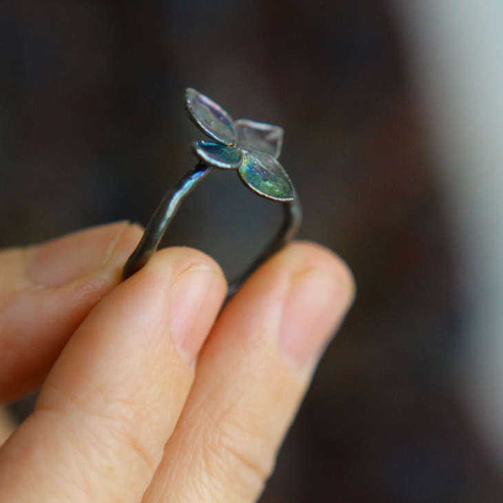 Ring in silver, Hydrangea , фото 2