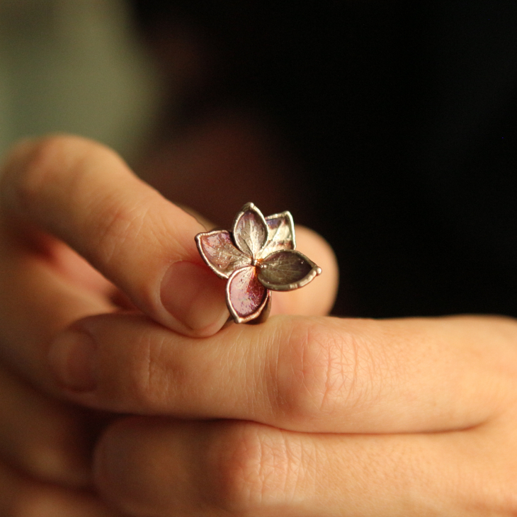 Cuff in silver, Hydrangea, фото 2