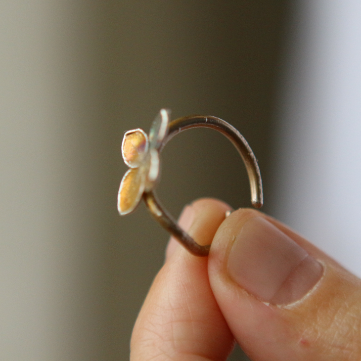 Ring in silver, Hydrangea , фото 2