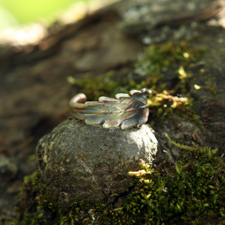 Кольцо в серебре Melancholy, Каннабис , фото 4