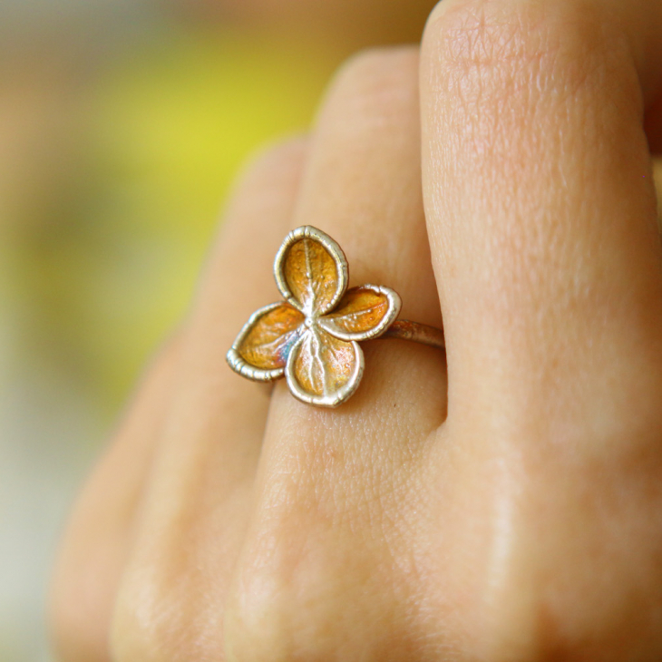 Ring in silver, Hydrangea , фото 1