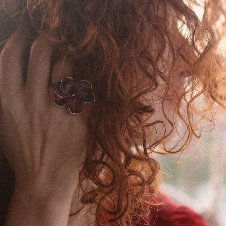 Кольцо в серебре Fleur de Magique, Абрикос, фото 2