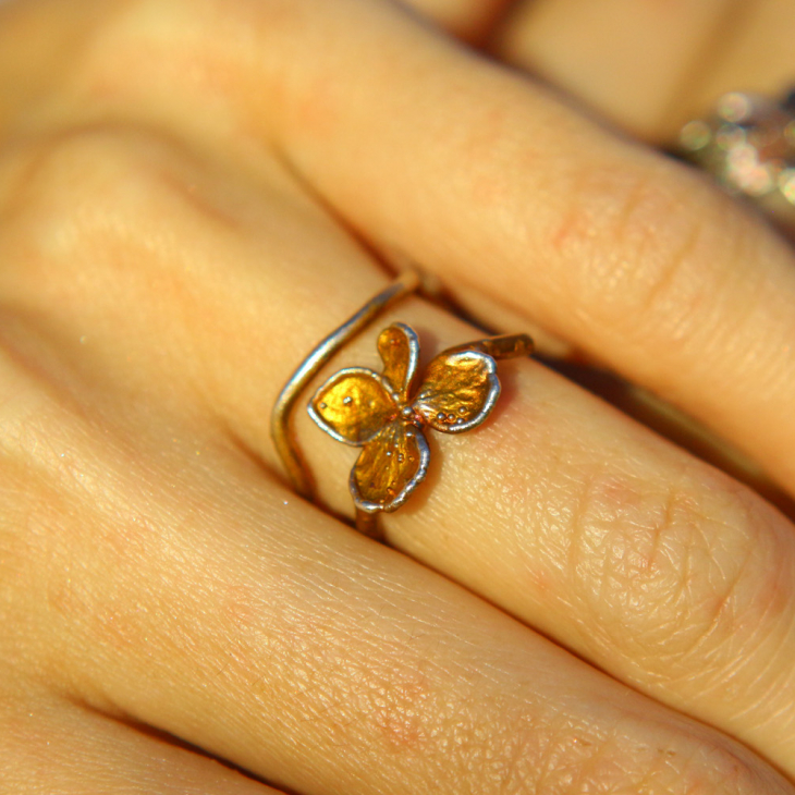 Rings in silver, Hydrangea , фото 2