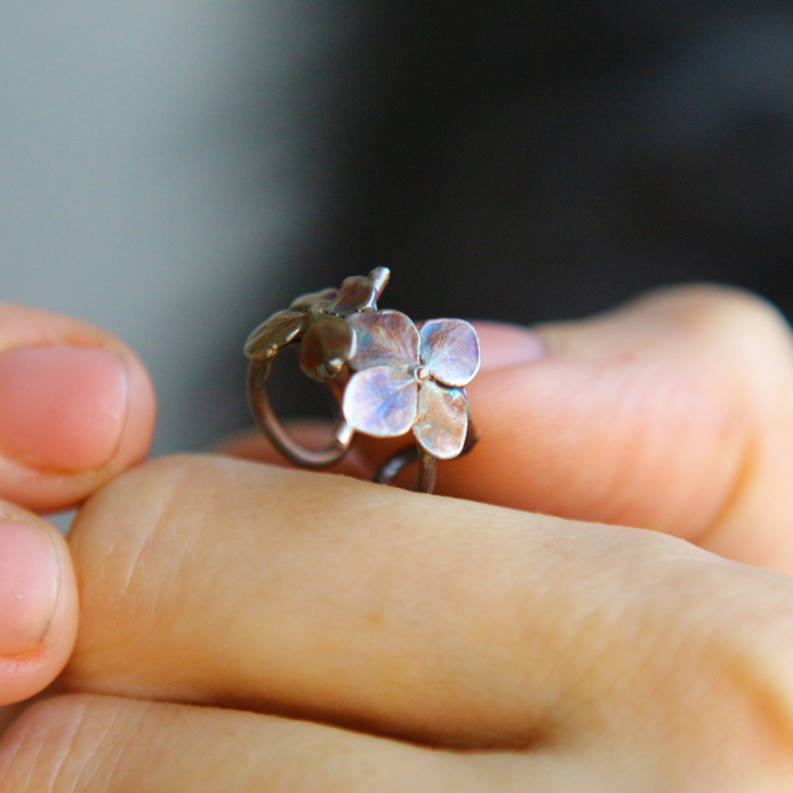 Cuff in silver, Hydrangea, фото 2