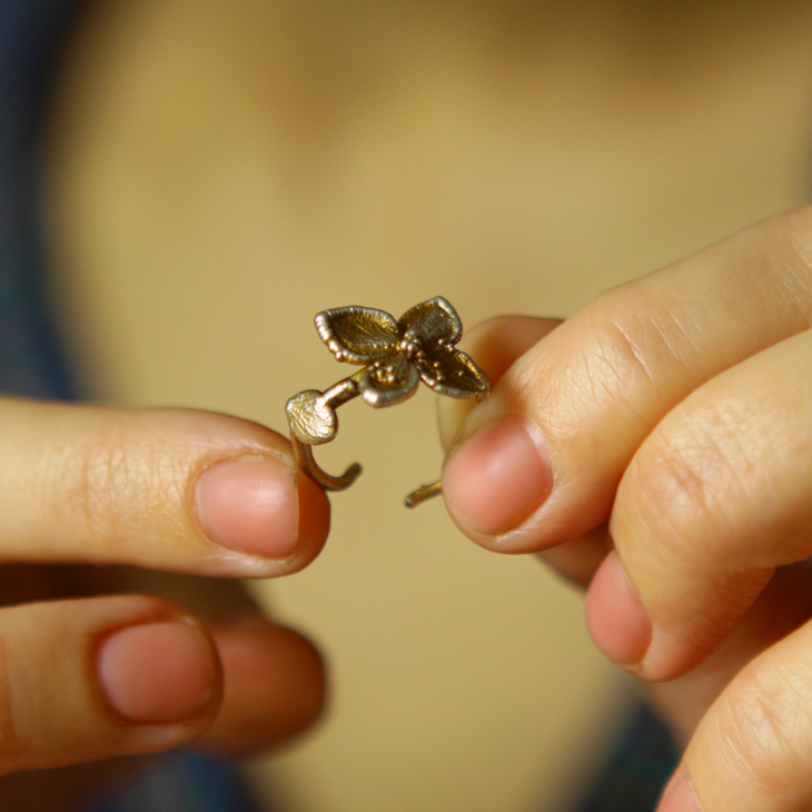 Ring in silver, Hydrangea , фото 4
