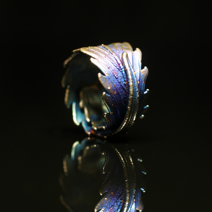 Кольцо в серебре Melancholy, Каннабис, фото 2