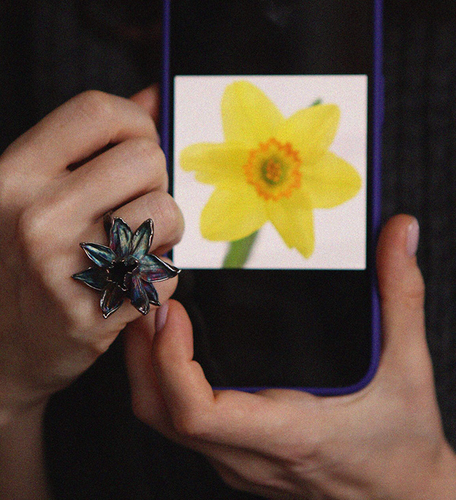 Кольцо в серебре Fleur de Magique, Нарцисс, фото 2