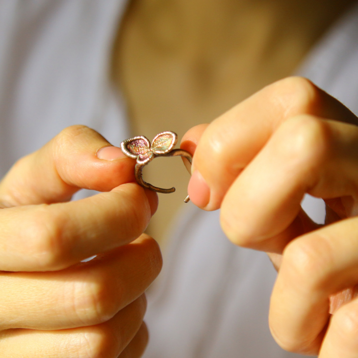 Ring in silver, Hydrangea , фото 3