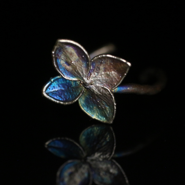 Ring in silver, Hydrangea , фото 3