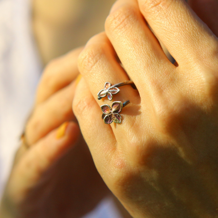 Rings in silver, Hydrangea , фото 2