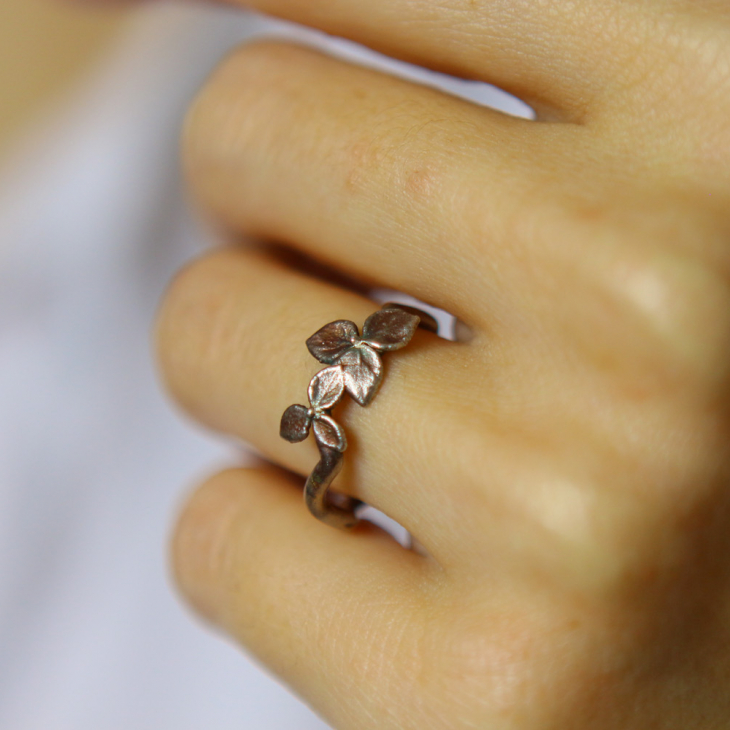 Ring in silver, Hydrangea , фото 2