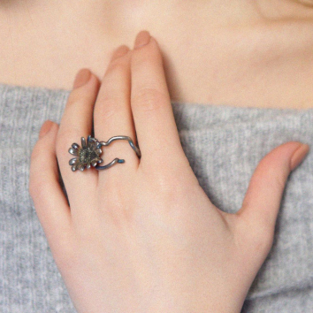 Кольцо в серебре Fleur de Magique, Хризантема
