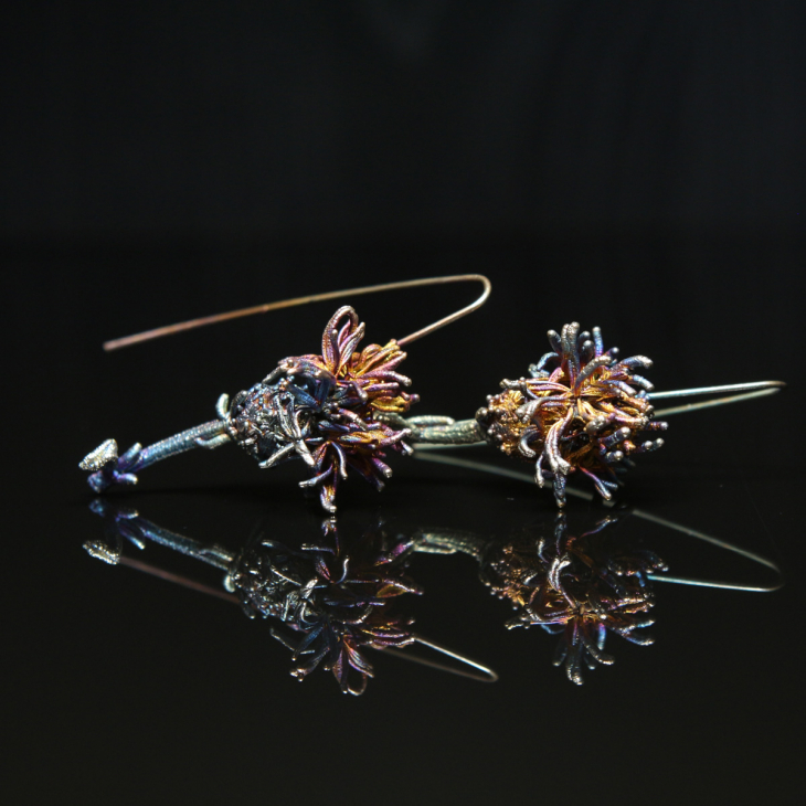 Серьги в серебре Fleur de Magique, Васильки, фото 2