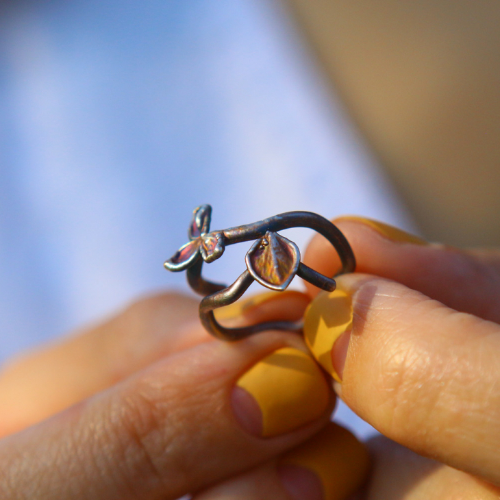 Rings in silver, Hydrangea , фото 3
