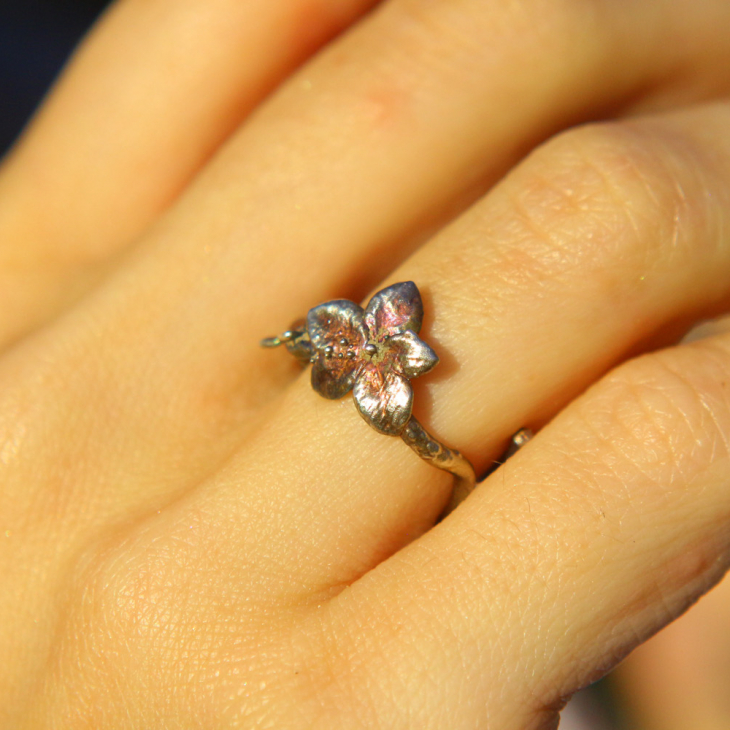 Rings in silver, Hydrangea , фото 1