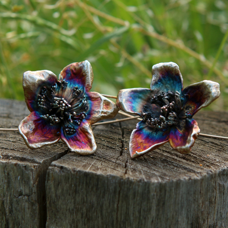 Серьги в серебре Fleur de Magique, Калюжница, фото 5