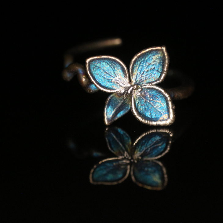 Ring in silver, Hydrangea , фото 3